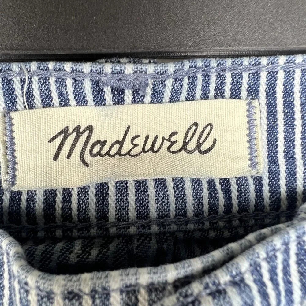 Madewell Women's 9" Mid-Rise Skinny Jeans Size 25 in Blue White Piper Stripe EUC - Picture 3 of 11